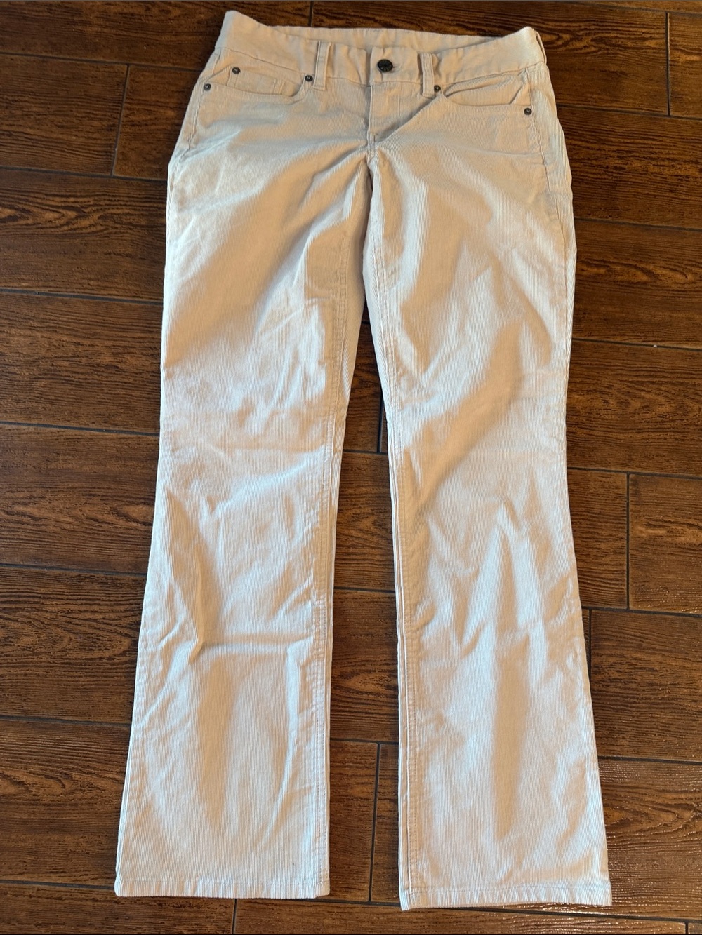J.Crew Ivory Cream Straight Leg Corduroy Pants Size 27 S